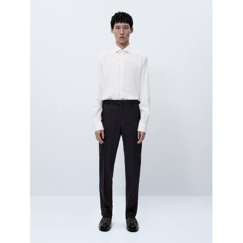 Textured easy iron stretch slim fit shirt