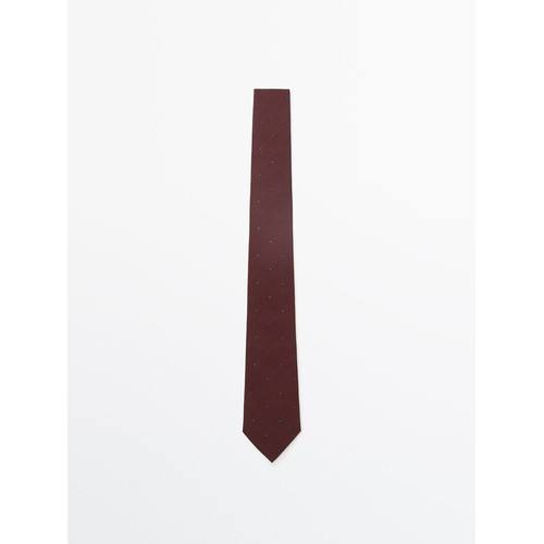 Саржевый галстук в горошек из хлопка и шелка