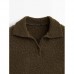 Вязаный свитер букле с коротким рукавом